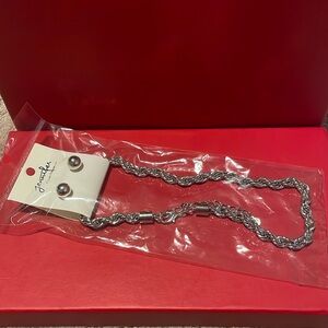 Jennifer & Company Silver Stud Earring and Necklace Set NEW